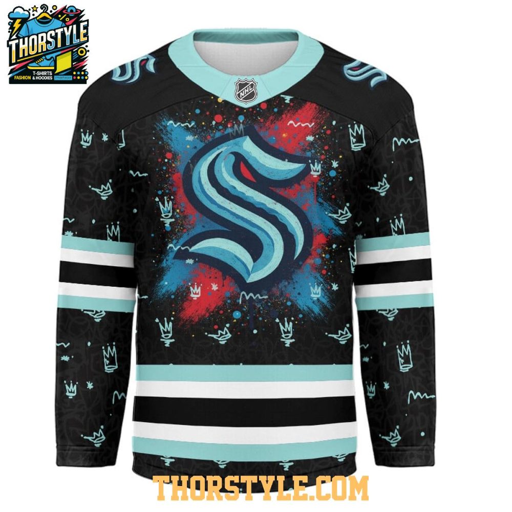 Seattle Kraken Graffiti For Life 2025 Personalized Hockey Jersey - Image 2