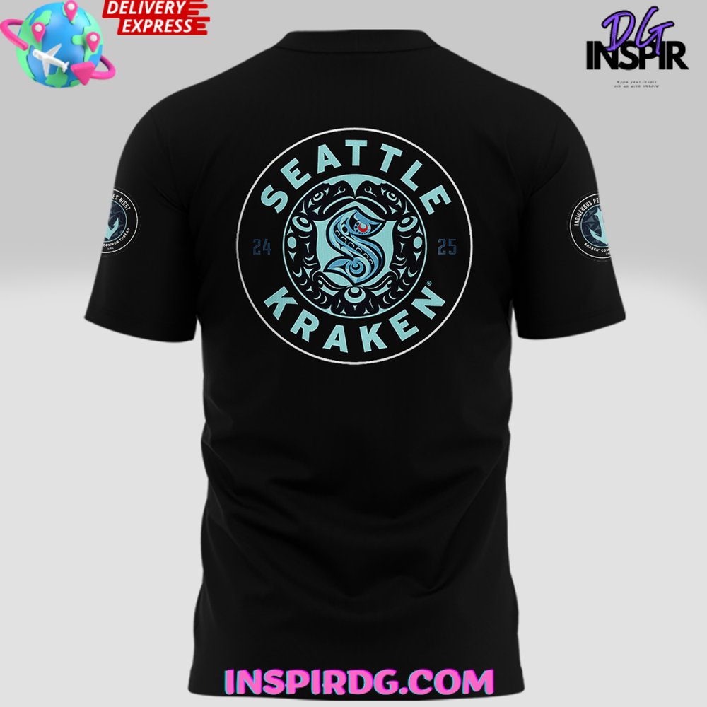 Seattle Kraken Indigenous Peoples Night Special Black T-Shirt - Image 2