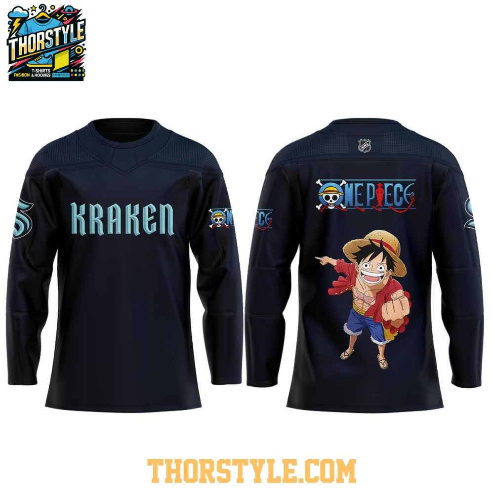 Seattle Kraken One Piece Into The Grand Line 2026 Hockey Jersey - Image 2