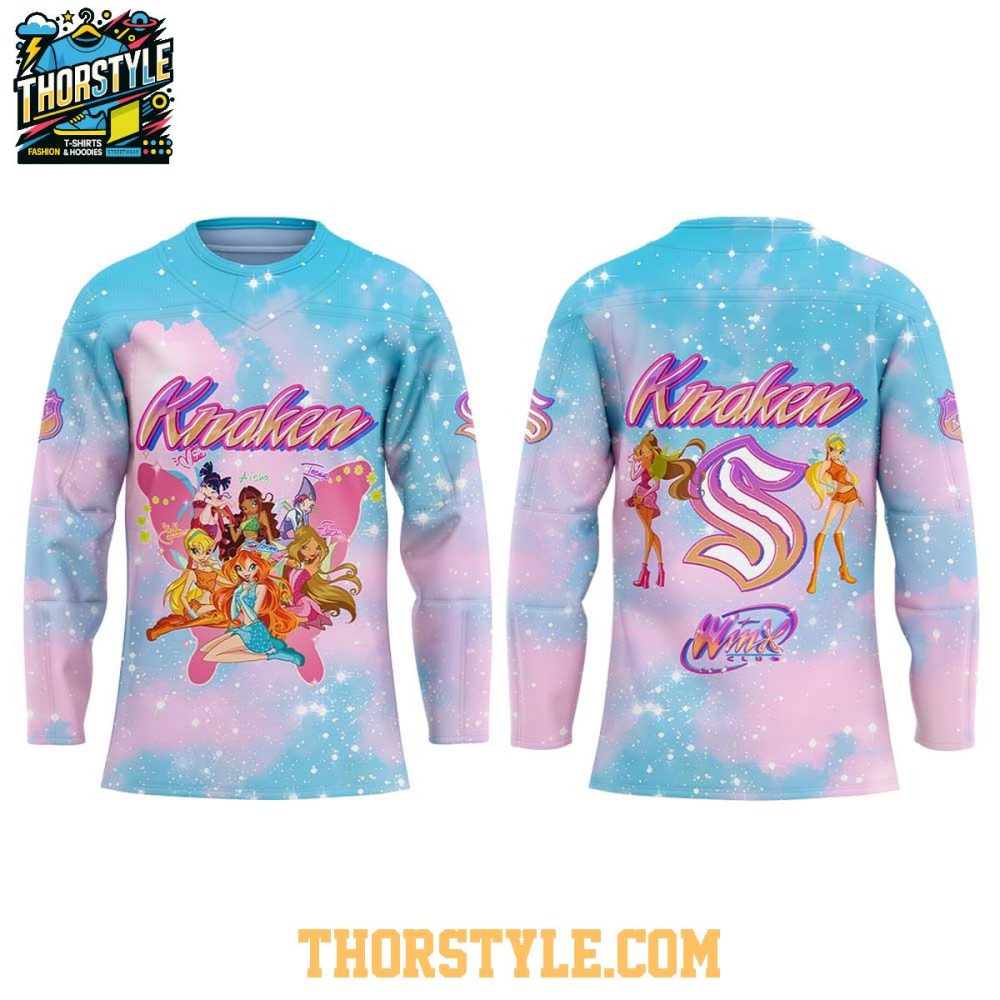 Seattle Kraken Winx Club The Magic Is Back 2026 Night Hockey Jersey - Image 2