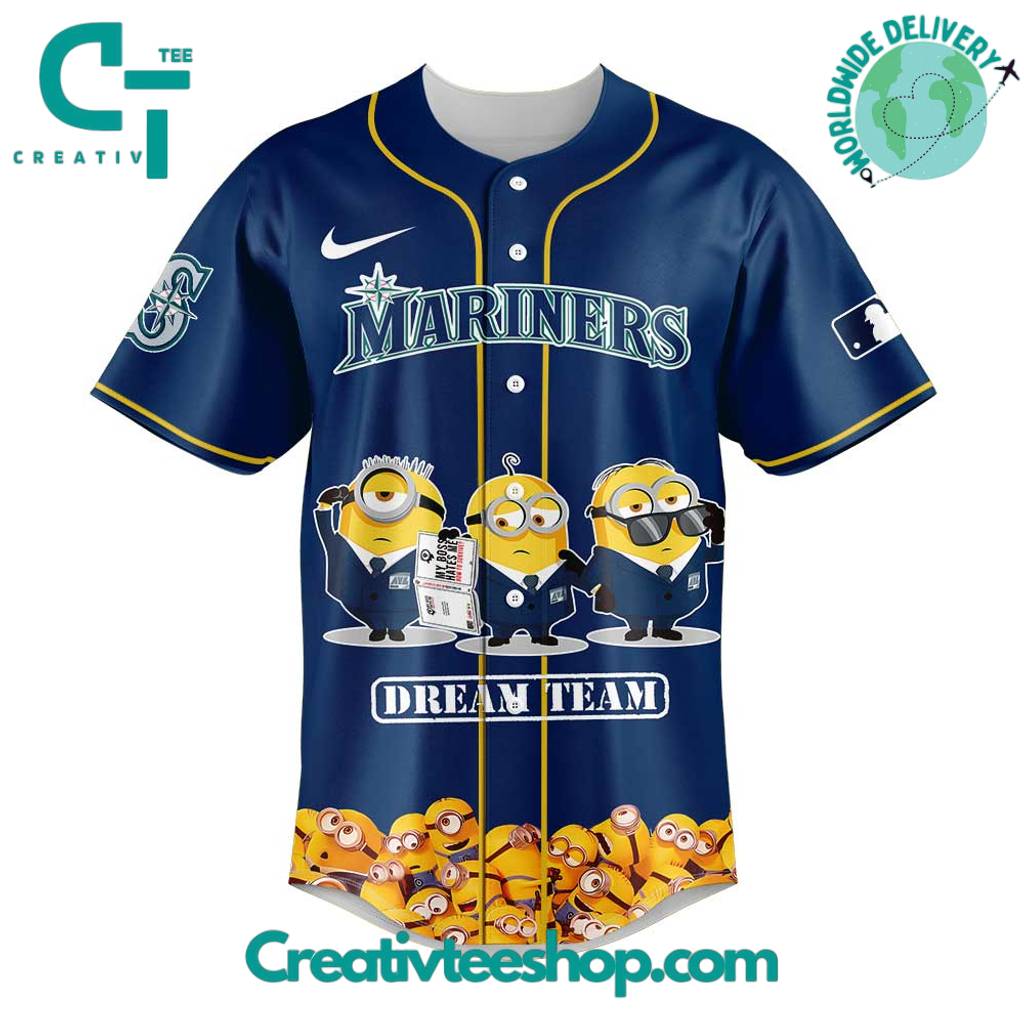 Seattle Mariners Minions Dream Team Special Baseball Jersey - Image 2