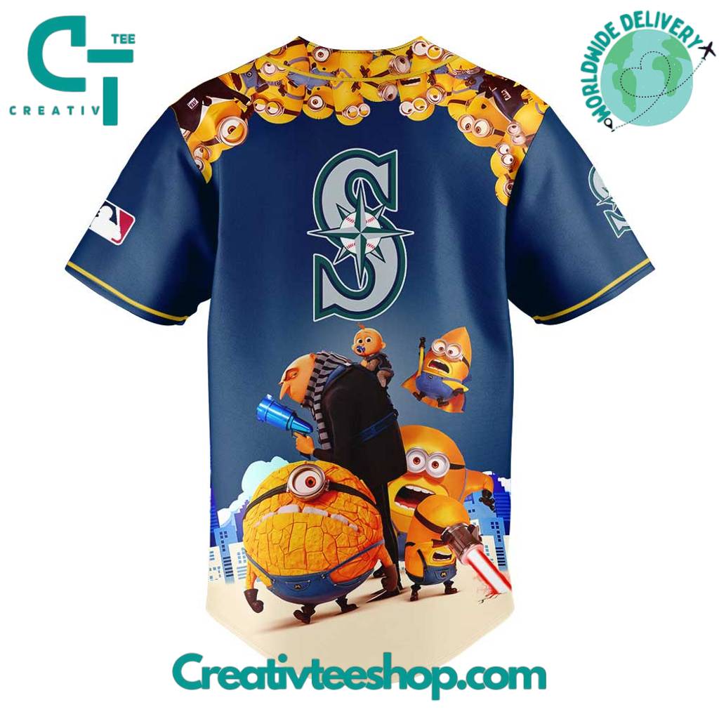 Seattle Mariners Minions Dream Team Special Baseball Jersey - Image 3
