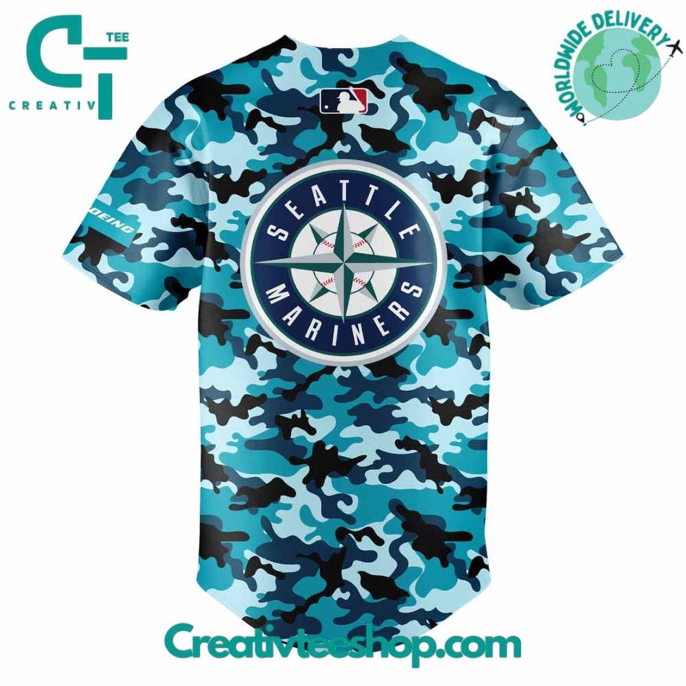 Seattle Mariners Salute To Armed Forces Night Camo Baseball Jersey - Image 3