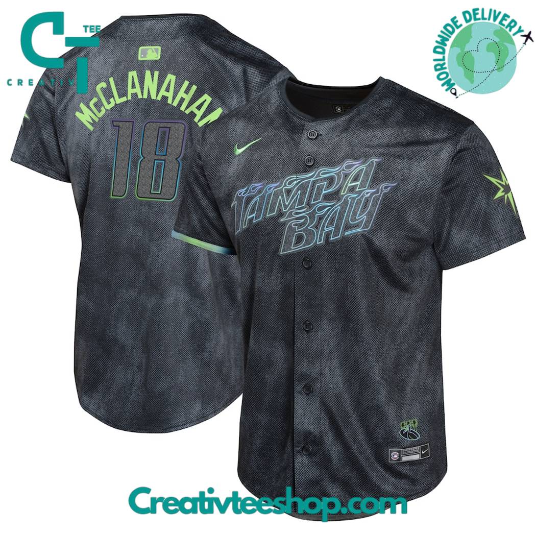 Shane Mcclanahan Tampa Bay Rays Youth 2024 City Connect Baseball Jersey