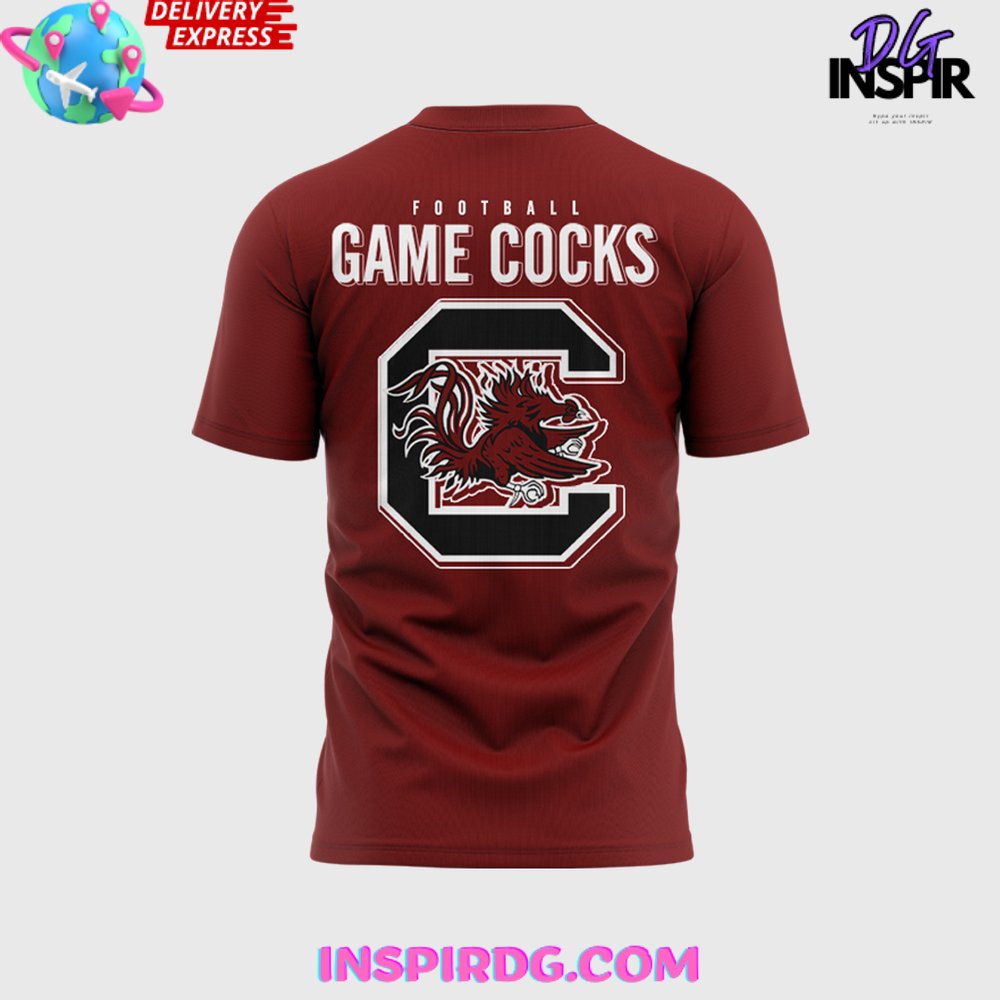 South Carolina Gamecocks Football 2024 Red T-Shirt - Image 3