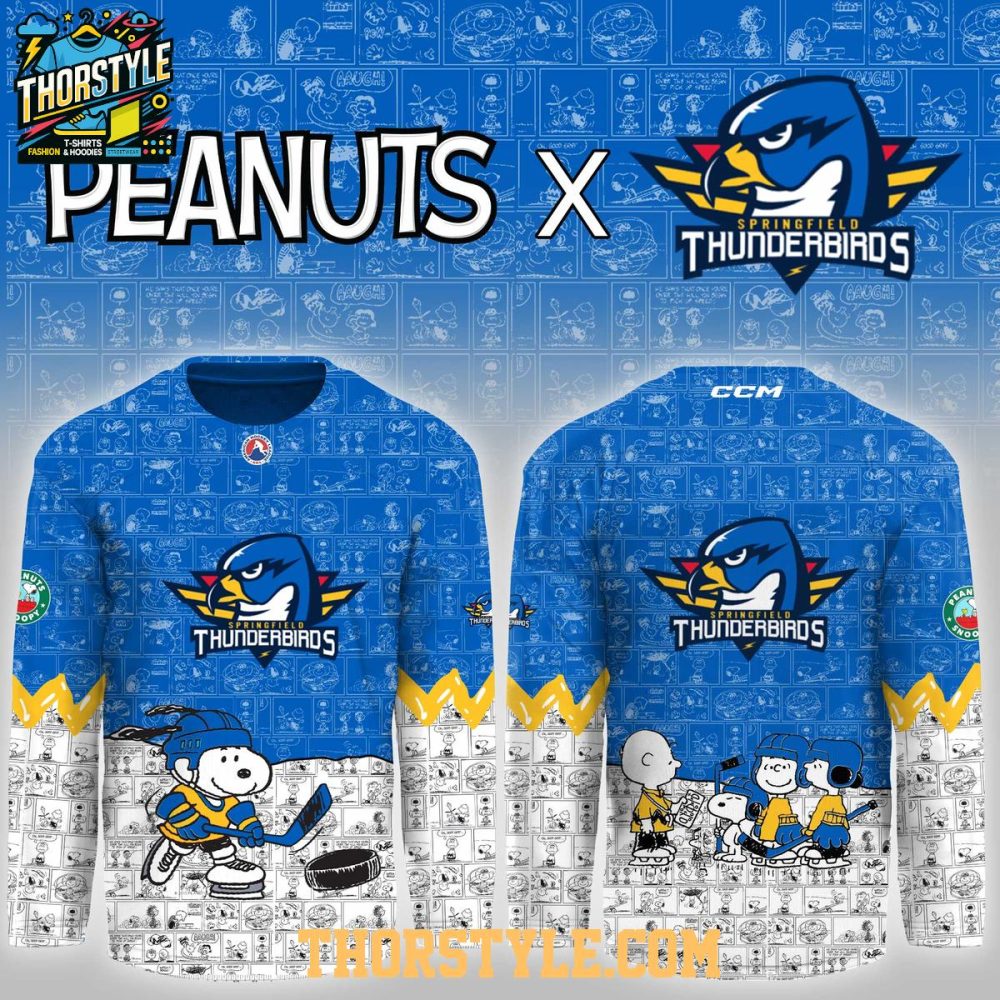 Springfield Thunderbirds Peanuts 2026 Night Game Personalized Hockey Jersey - Image 2