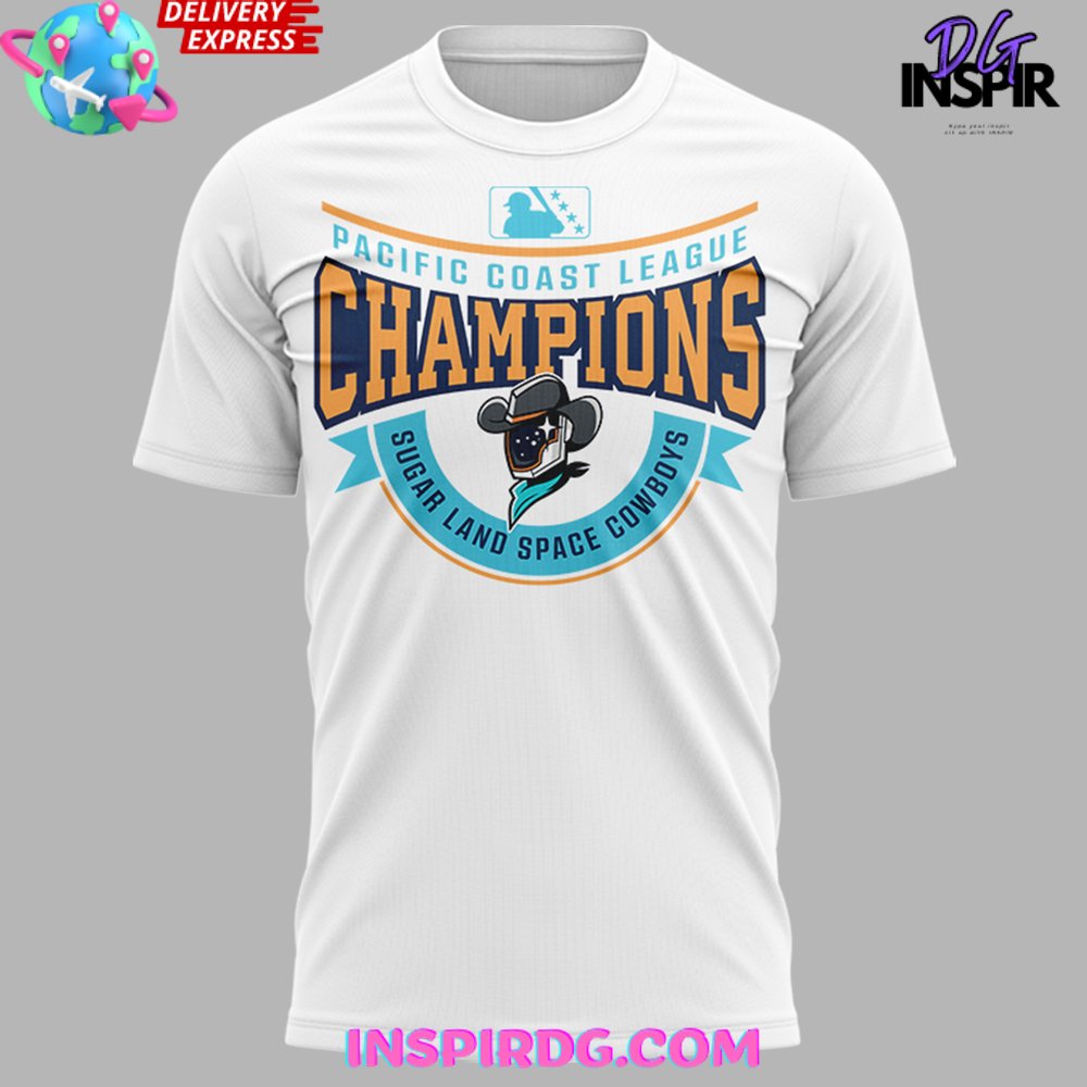 Sugar Land Space Cowboys Pacific Coast League 2024 White T-Shirt - Image 2