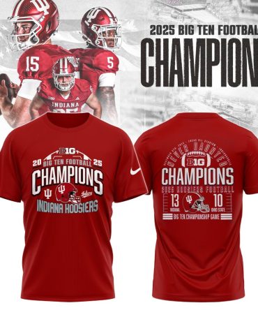 Indiana Hoosiers,Indiana Football University 2025 Big Ten Football Conference Champions T-Shirt Limited Edition 4