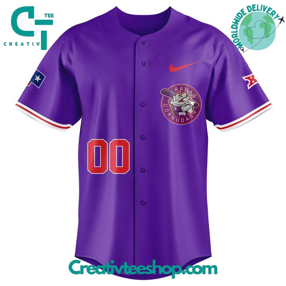 Tcu Horned Frogs Ranas Cornudas Special Purple Baseball Jersey - Image 2
