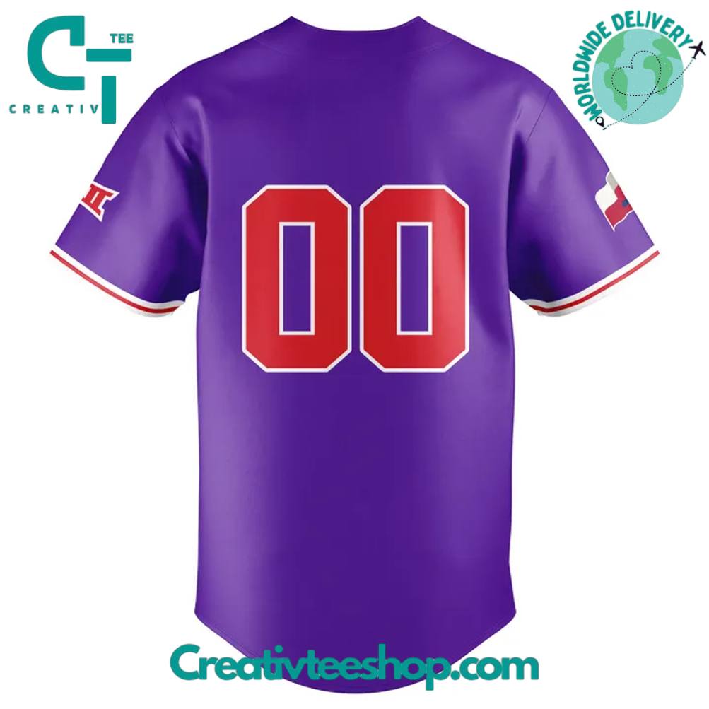 Tcu Horned Frogs Ranas Cornudas Special Purple Baseball Jersey - Image 3
