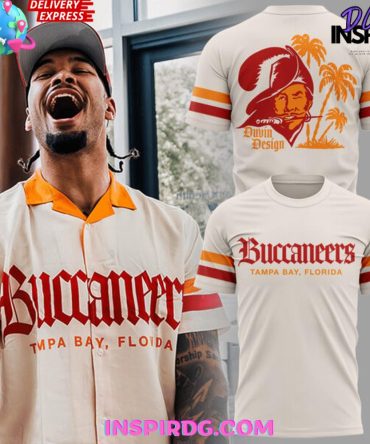 Tampa Bay Buccaneers Duvin Designs Co. Cream Cabana T-Shirt