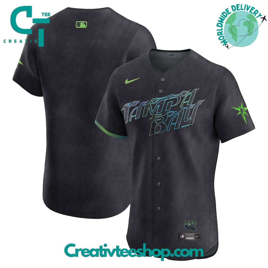 Tampa Bay Rays 2024 City Connect Charcoal Elite Baseball Jersey