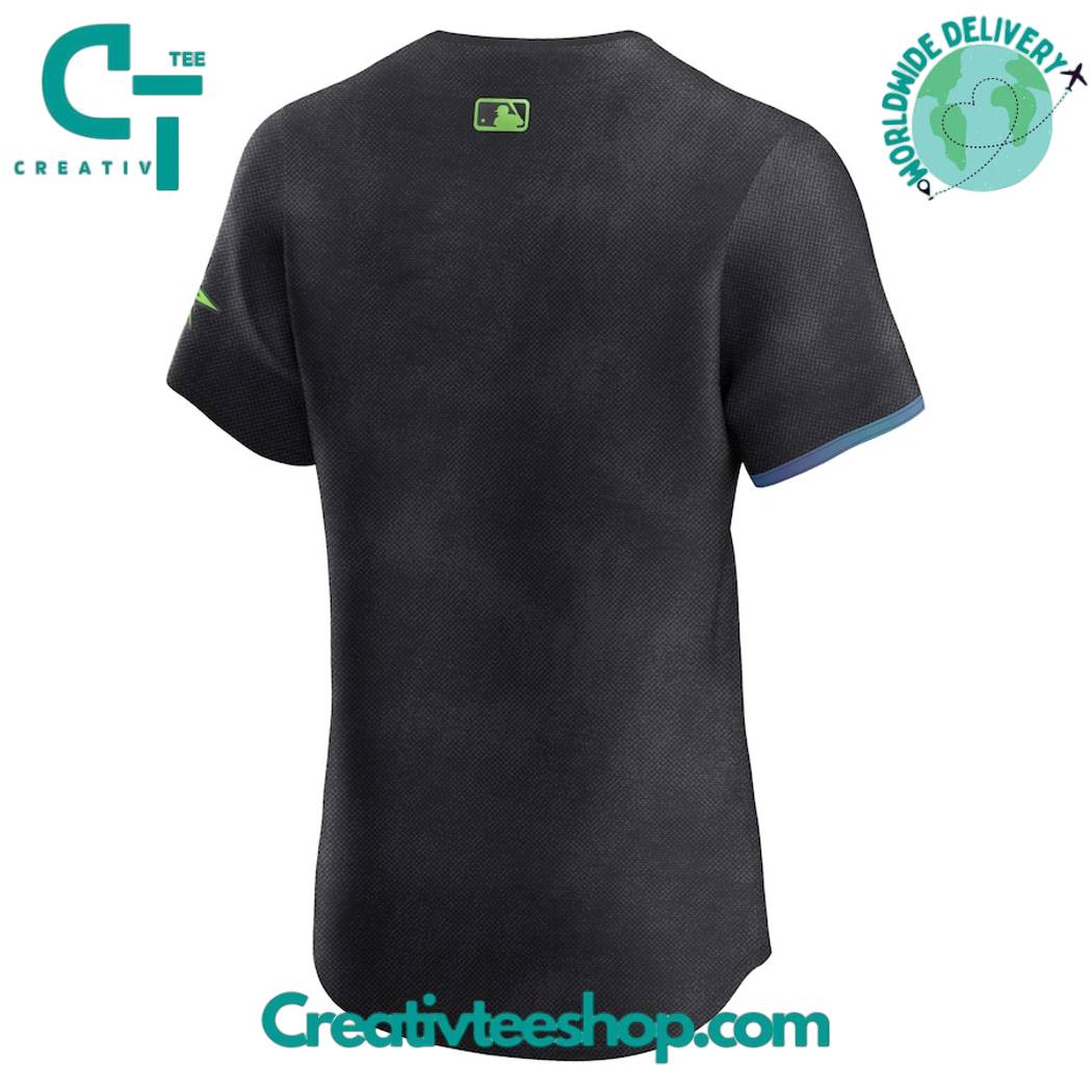 Tampa Bay Rays 2024 City Connect Charcoal Elite Baseball Jersey - Image 3
