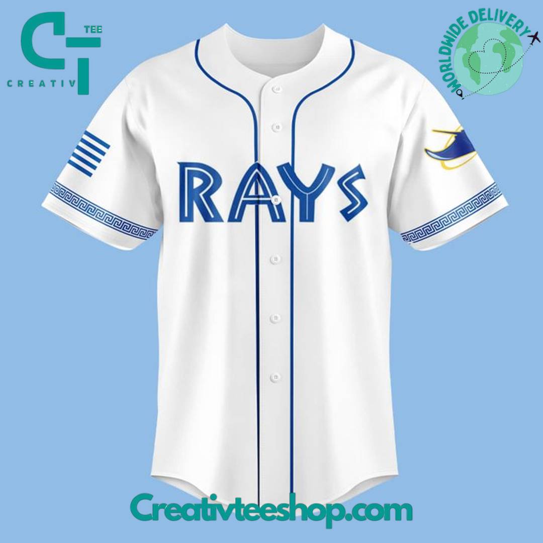 Tampa Bay Rays Greek Heritage Night 2025 Special Baseball Jersey - Image 2