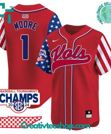 Tennessee Volunteers 2024 Independence Day Red Baseball Jersey