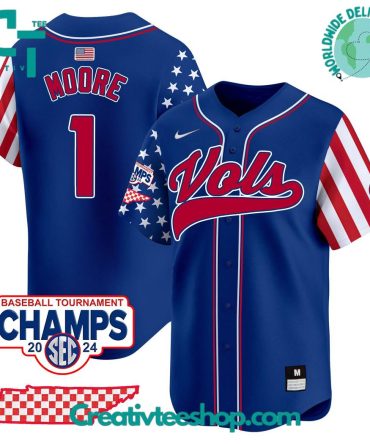Tennessee Volunteers 2024 Independence Day Royal Blue Baseball Jersey