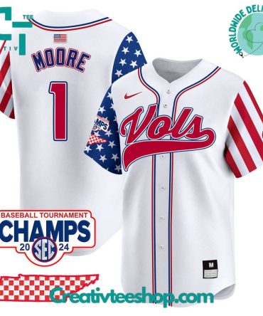 Tennessee Volunteers 2024 Independence Day White Baseball Jersey
