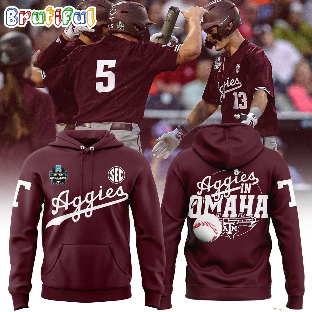 Texas A&M Aggies 2024 Ncaa Baseball Men'S College World Series Omaha Hoodie