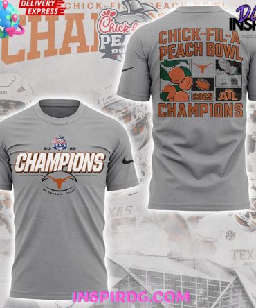 Texas Longhorns Chick-Fil-A Peach Bowl 2025 Gray T-Shirt
