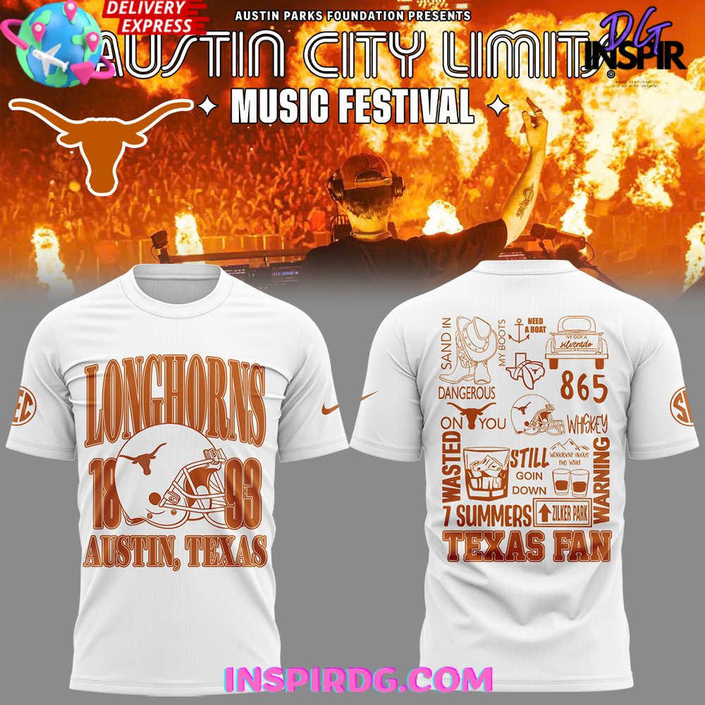 Texas Longhorns X Austin City Limits Music 2024 White T-Shirt