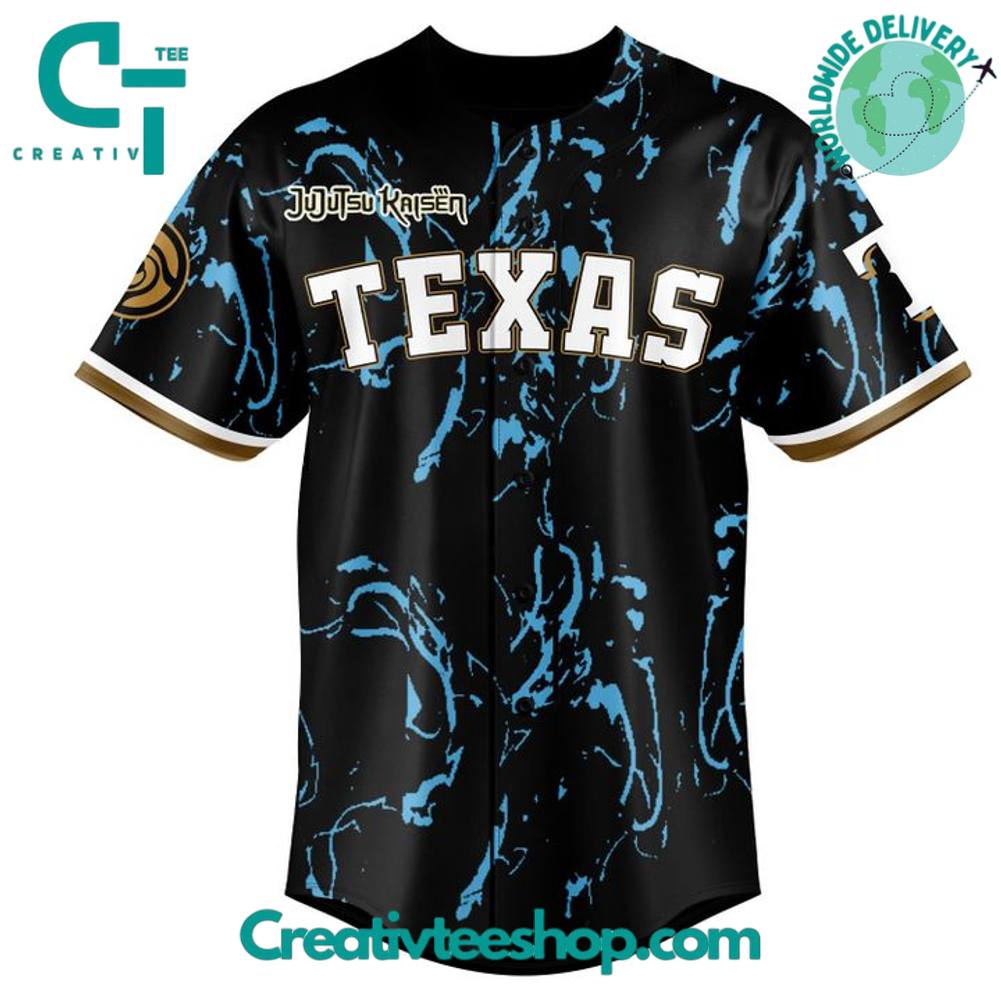 Texas Rangers X 2025 Jujutsu Kaisen Night Personalized Baseball Jersey - Image 2