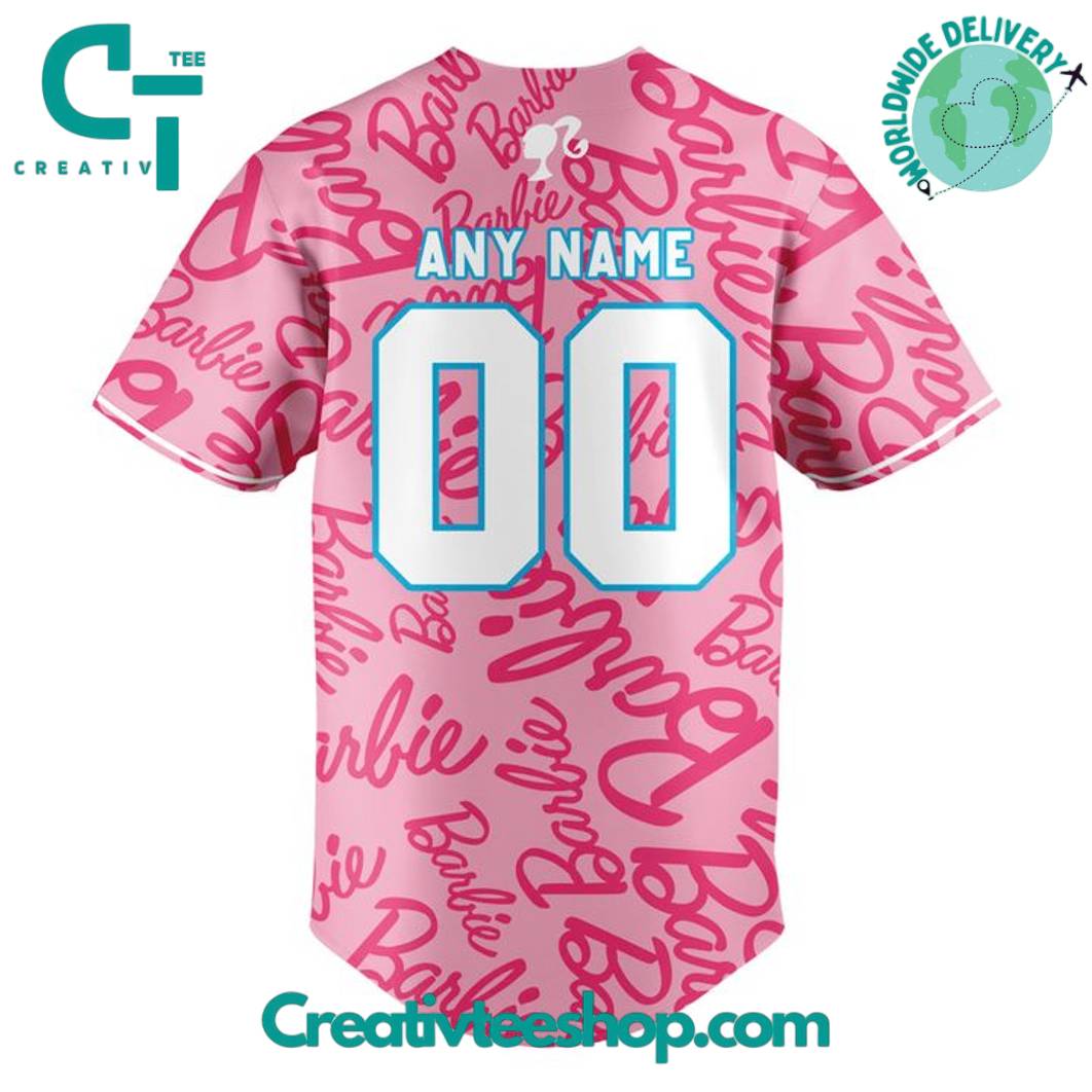 Texas Rangers X Barbie Night Game Special Pink Baseball Jersey - Image 3