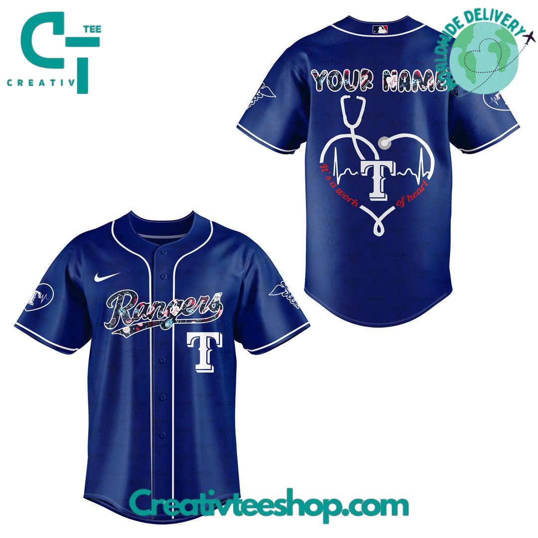 Texas Rangers X Nurses Night Personalized Baseball Jersey - Image 4