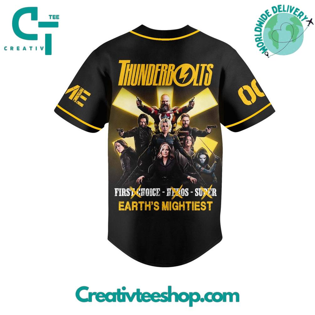 Thunderbolts Earths "Mightiest" Personalized Baseball Jersey - Image 3