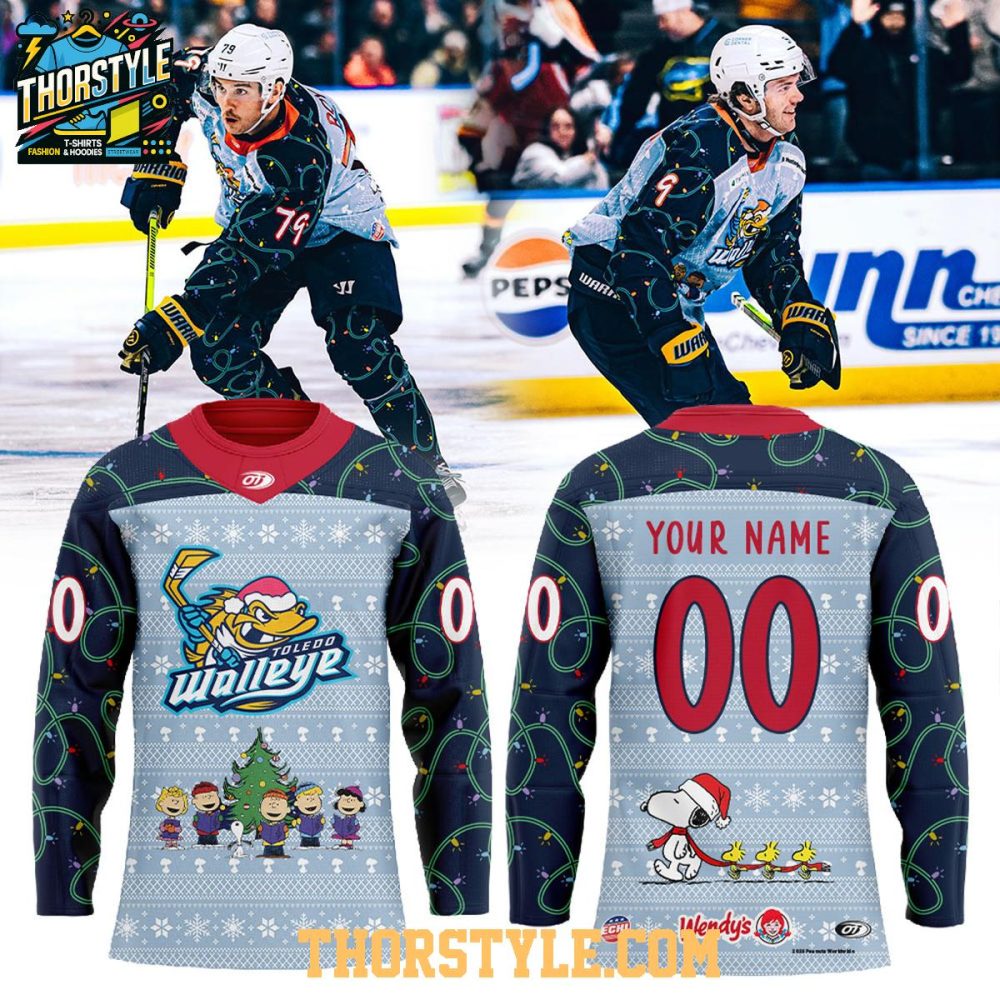 Toledo Walleye Wendy'S Peanuts Charlie Brown X-Mas Hockey Jersey