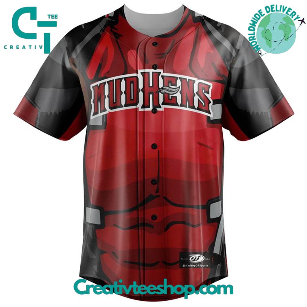 Toledo Mud Hens X Deadpool Marvel Personalized Baseball Jersey - Image 2