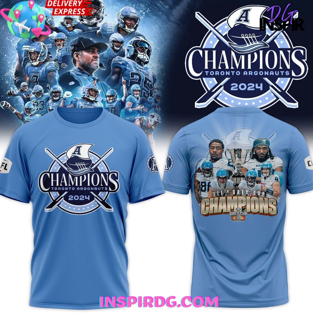 Toronto Argonauts Grey Cup Champs 2024 Blue T-Shirt