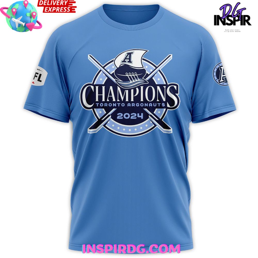 Toronto Argonauts Grey Cup Champs 2024 Blue T-Shirt - Image 2