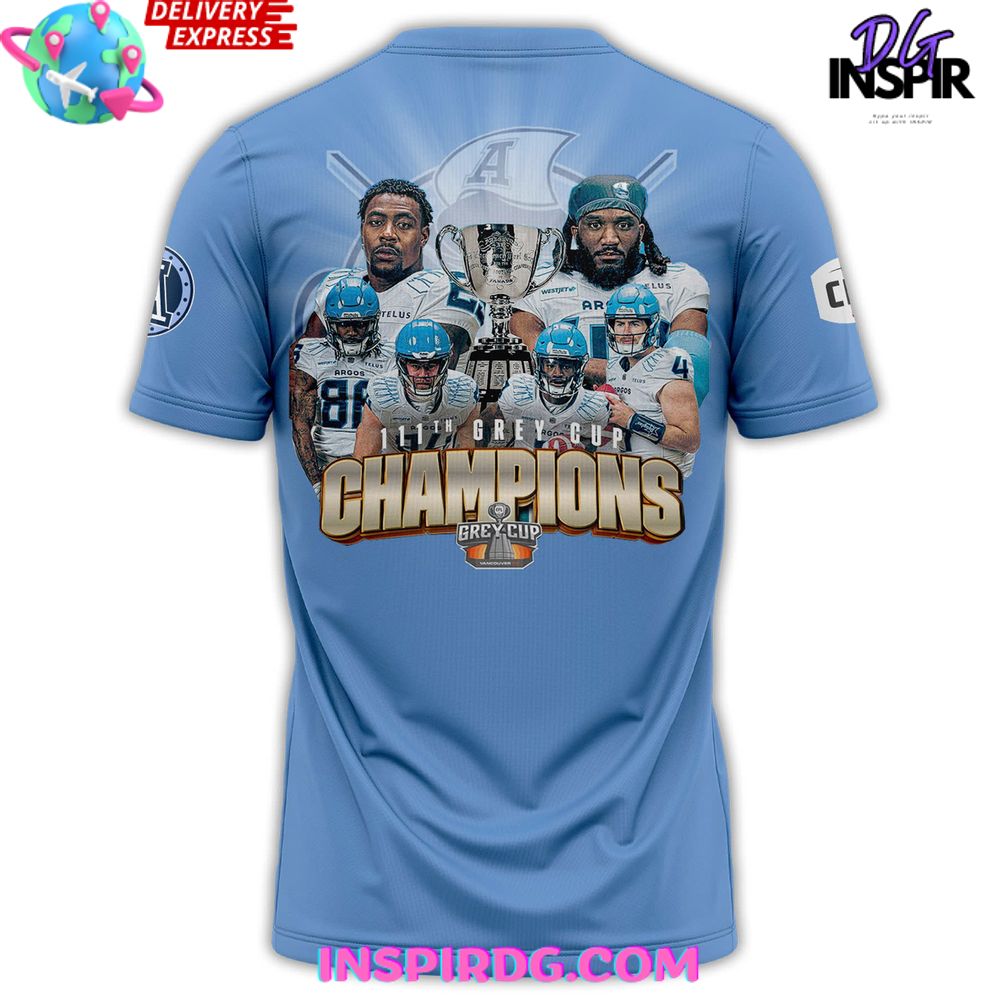Toronto Argonauts Grey Cup Champs 2024 Blue T-Shirt - Image 3