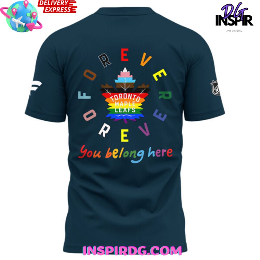Toronto Maple Leafs Pride Night 2025 Blue T-Shirt - Image 3