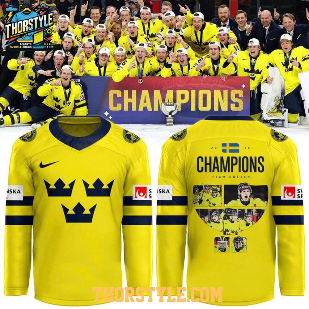Tre Kronor 2026 Iihf World Junior Champions Personalized Hockey Jersey