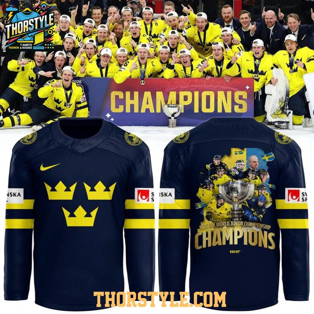 Tre Kronor Iihf World Junior Champions 2026 Personalized Hockey Jersey