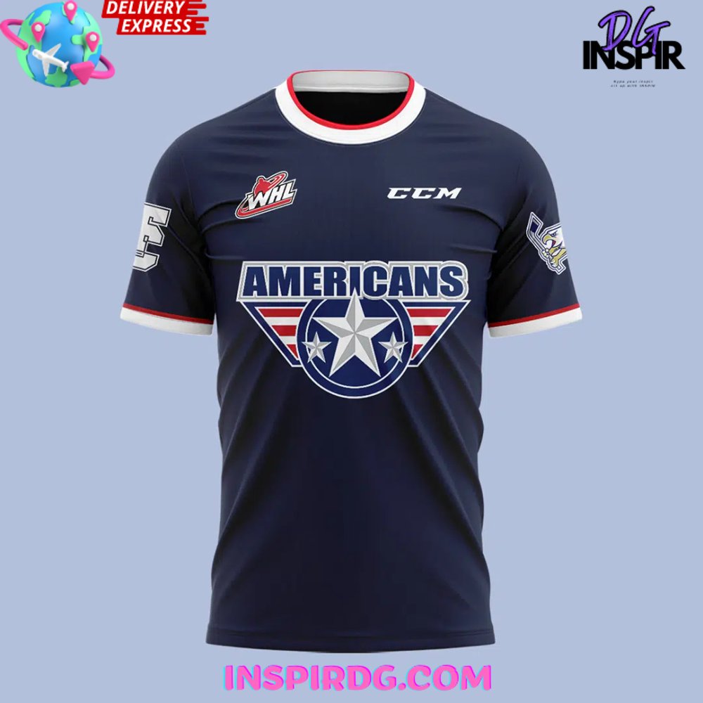 Tri-City Americans Hockey 2024 Navy T-Shirt - Image 3