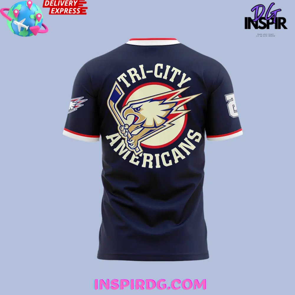 Tri-City Americans Hockey 2024 Navy T-Shirt - Image 4