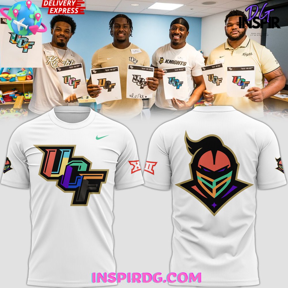 Ucf Knights Big Xii Colorwave White T-Shirt