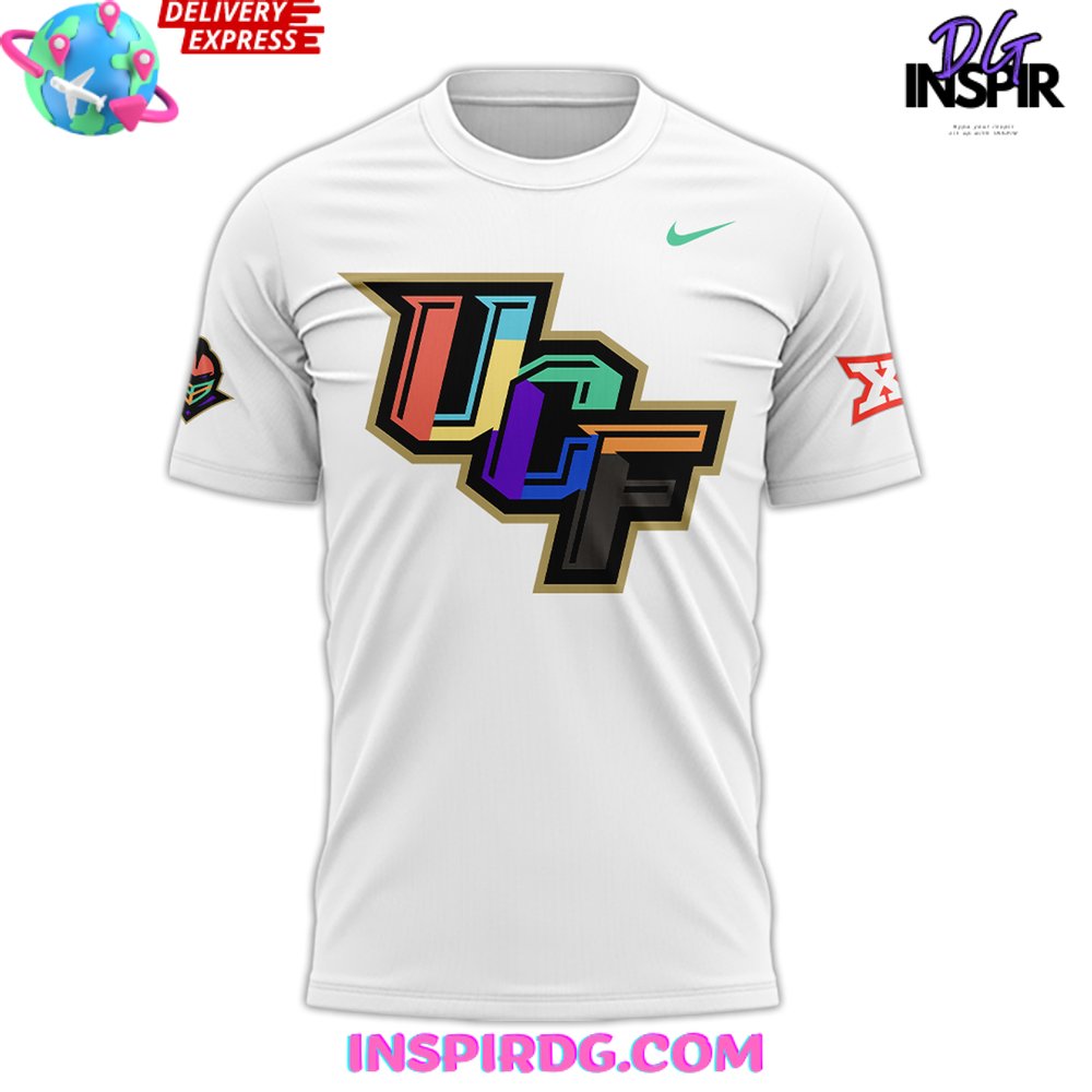 Ucf Knights Big Xii Colorwave White T-Shirt - Image 2