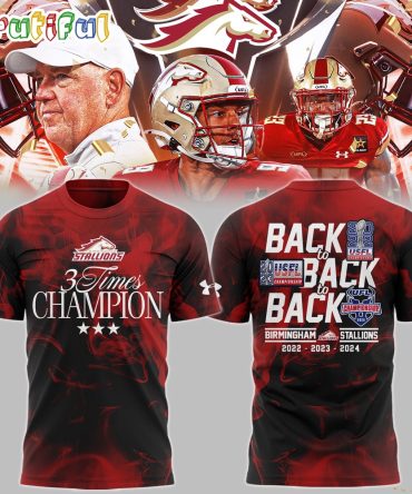 Ufl Birmingham Stallions 3Times 2022 2023 2024 Champions T Shirt