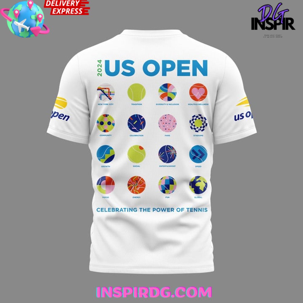 Us Open Tennis 2024 White T-Shirt - Image 3