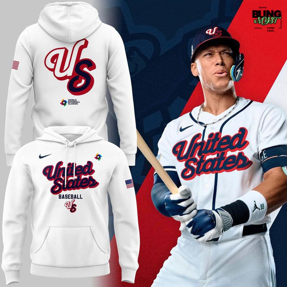Usa Baseball Team 2026 World Baseball Classic White Hoodie Collection