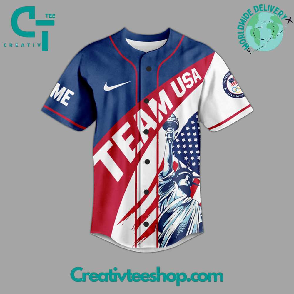 Usa Olympic Team Paris 2024 Baseball Jersey - Image 2