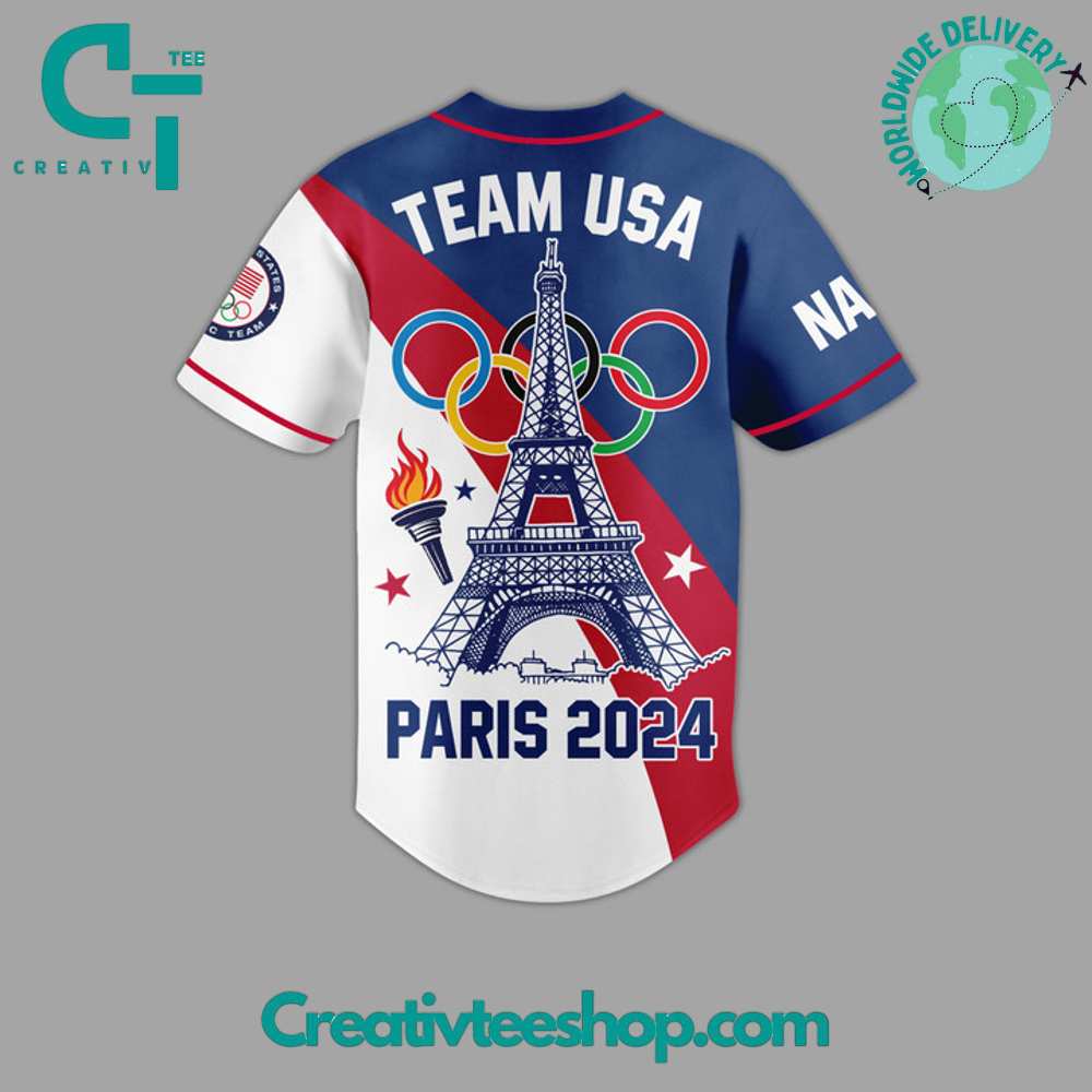 Usa Olympic Team Paris 2024 Baseball Jersey - Image 3