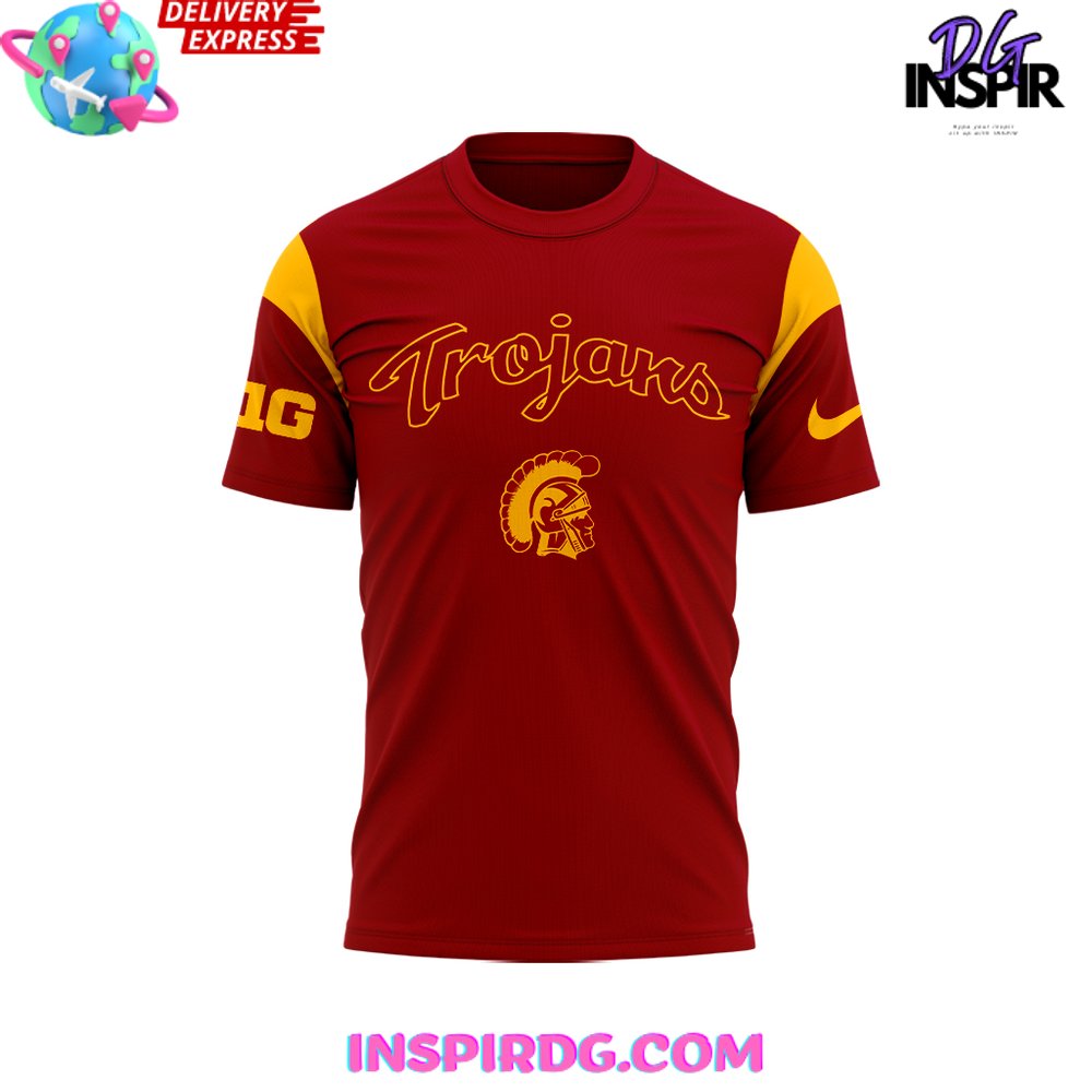 Usc Trojans Big Ten 2024 Red T-Shirt - Image 2