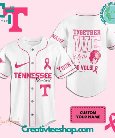 Tennessee Volunteers Breast Cancer Together We Fight Baseball Jersey