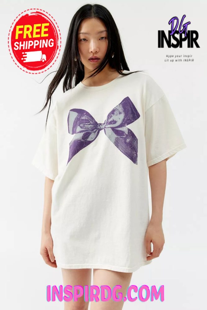Urban Outfitters Distressed Bow T-Shirt Dress