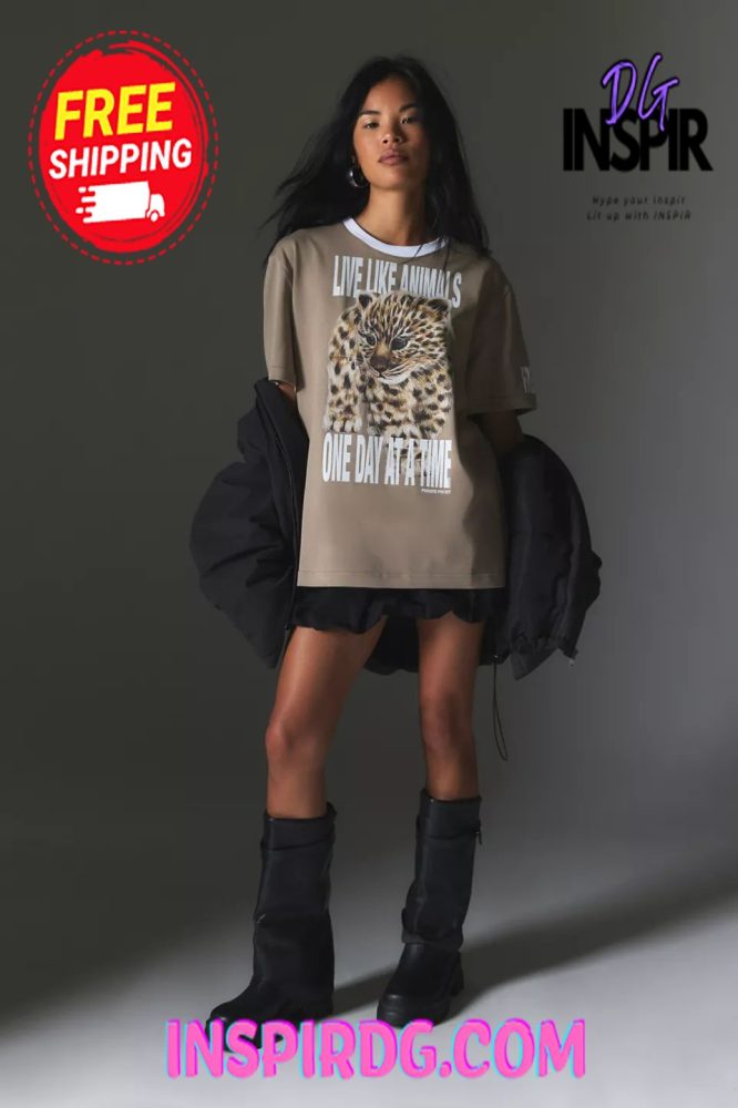 Urban Outfitters Private Policy Live Like Animals Oversized Tee