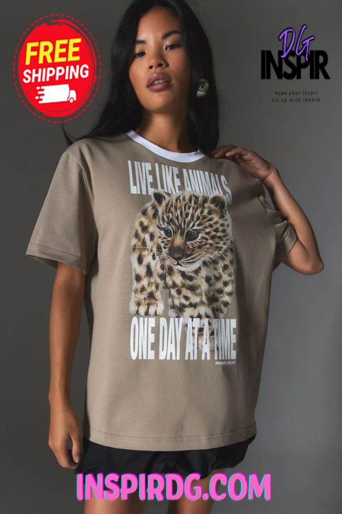Urban Outfitters Private Policy Live Like Animals Oversized Tee - Image 2